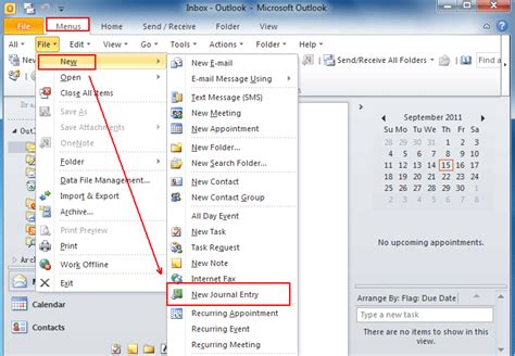 office 365 outlook journal.